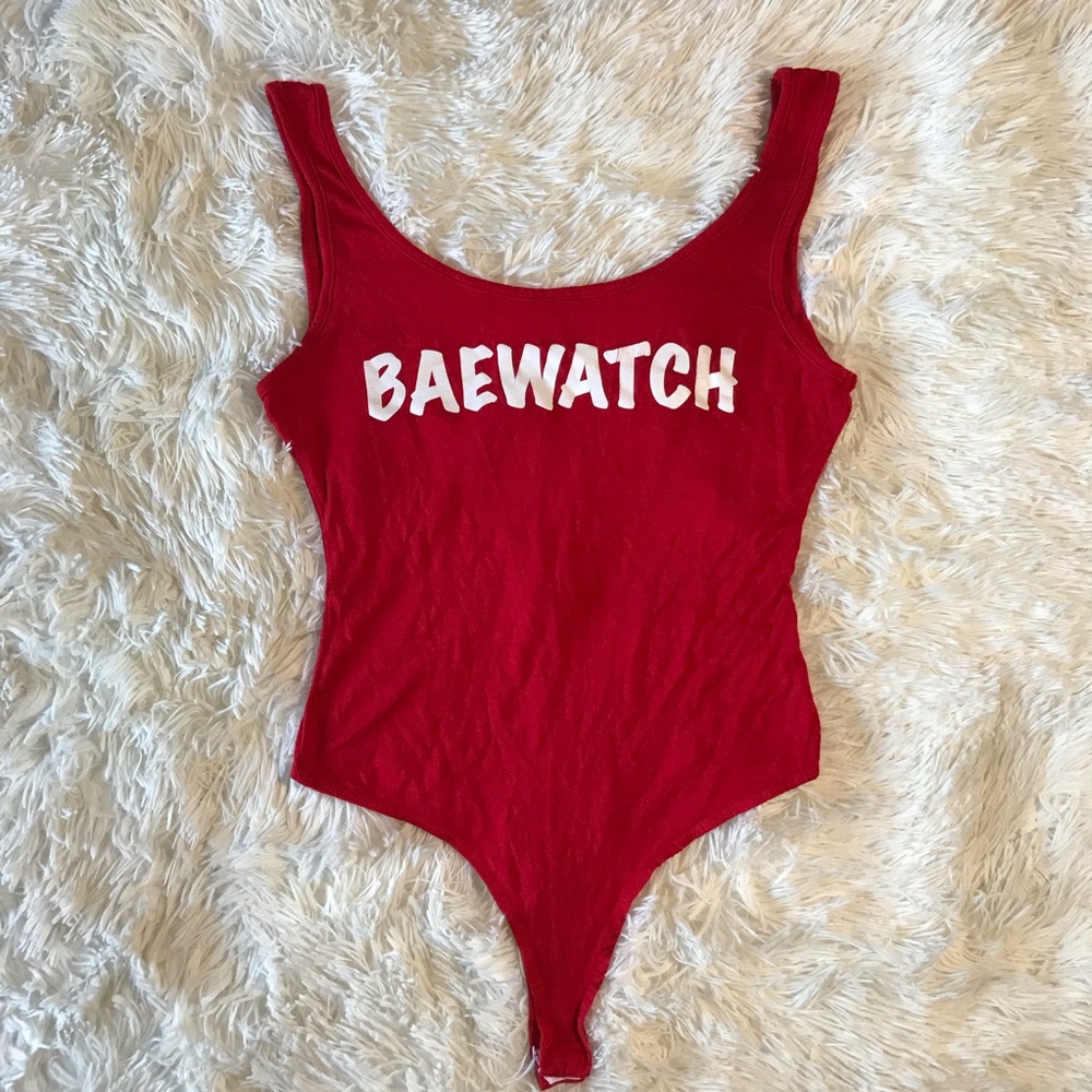 Wet Seal Baewatch Red Bodysuit